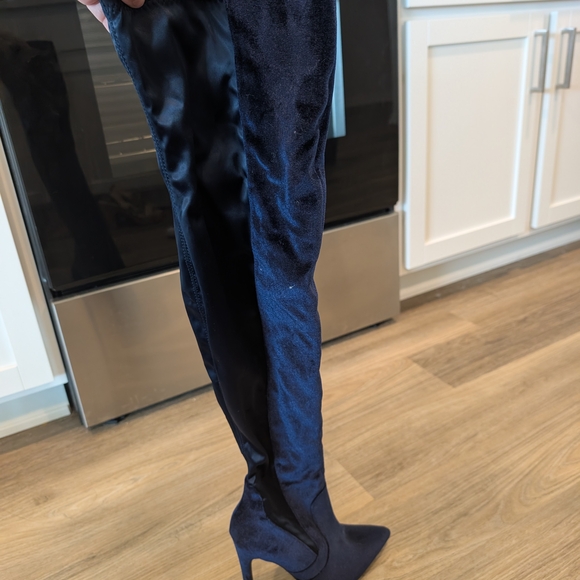 JustFab Midnight Velvet Over the Knee Boots - Picture 3 of 13